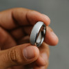 Bague mariage personnalisable Tungstene aspect sable