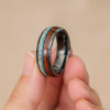 Bague mariage tungstène lignes bois