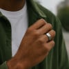 M Bague mariage dome tungstene alliance personnalisee