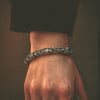 Bracelet homme acier biker maille cylindrique