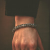 Bracelet homme acier biker maille cylindrique