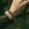 Bracelet homme acier biker maille cylindrique