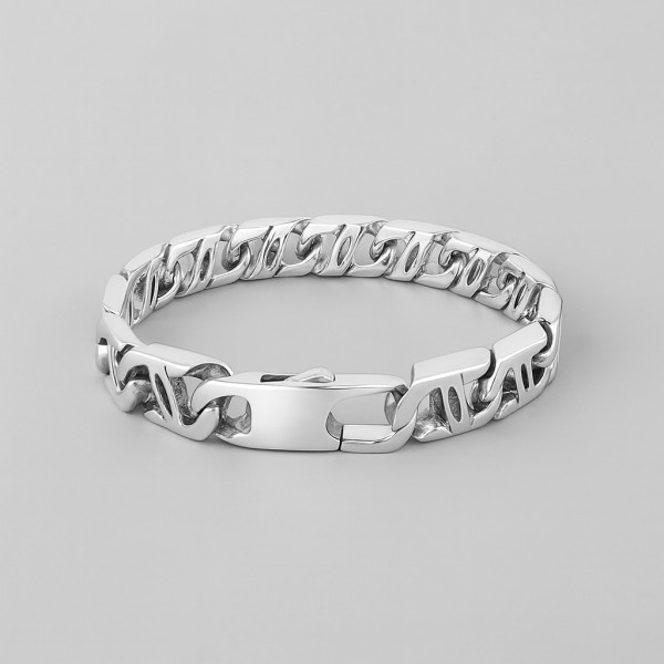 Heren stalen armband met dikke ankerketting