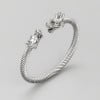 Bracelet jonc acier biker homme cable fermoir tete de dragon