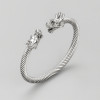 Bracelet jonc acier biker homme cable fermoir tete de dragon