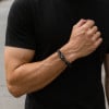 N Bracelet jonc acier biker homme cable fermoir tete de dragon