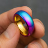Anello personalizzabile in tungsteno arcobaleno