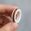 Bague céramique blanche ligne bois