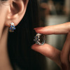 Boucles d'oreille argent fleur resine creoles
