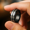 Bague homme titane noir brossé personnalisable