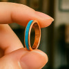 Bague mariage personnalisable titane turquoise