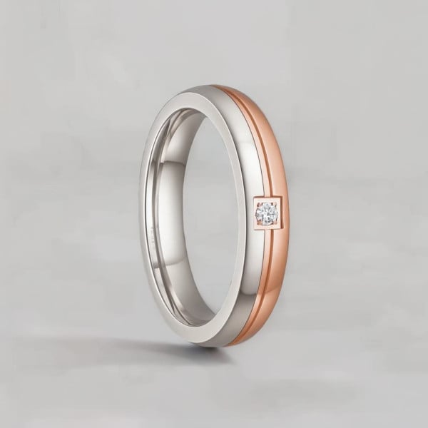 D Bague mariage personnalisee titane homme anneau rainure zirconium
