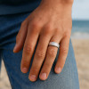 Men's Sandy Stainless Steel Spinner Custom engraving Ring