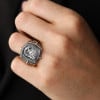 Bague chevalière ouverte argent aigle