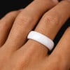 Bague personnalisee alliance dome ceramique noire