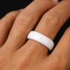 B4 Bague personnalisee alliance dome ceramique noire