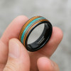 Anillo personalizado anillo de madera de ópalo de tungsteno para hombre
