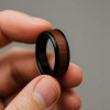 8mm Bague personnalisee femme anneau ceramique noire ligne bois