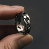 Anello da uomo con anello a catena cubana in acciaio