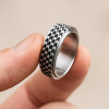 Bague homme anneau ecaille serpent anti-stress tournant