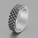 B Bague homme anneau ecaille serpent anti-stress tournant