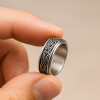 M Bague homme anneau tournant antistress acier noeud celtique