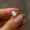 D Bague fiancaille femme argent zirconium goutte eau 3 couleurs