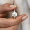 M Bague femme argent zircon ovale