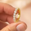 Bague anneau argent ligne zircons