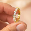 Bague anneau argent ligne zircons