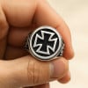 Bague chevaliere homme croix de malte en acier inoxydable