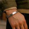 M Bracelet personnalise noir gourmette acier homme personnalisable