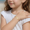 Gepersonaliseerde kinderarmband van staal met kinketting en gravure
