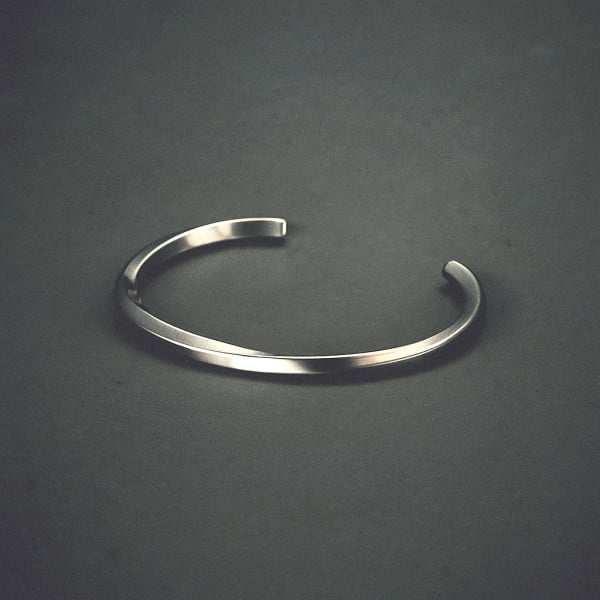 Bracelet personnalise jonc acier torsade homme femme