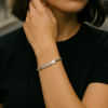 Blanc Bracelet personnalise femme gourmette dore chaine