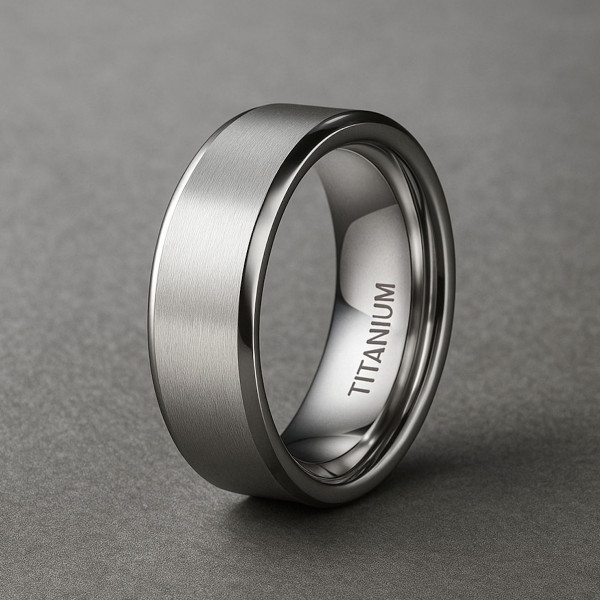 Fede Nuziale In Titanio Spazzolato Per Uomo E Donna, Fede Nuziale In Argento Lucido Per Lui E Per Lei, Regalo Di Anniversario E Compleanno Per Il Marito - Italia - Foto 8