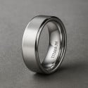 N Bague personnalisee homme anneau titane ruban mat noir brosse a graver