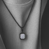 Ciondolo personalizzato per uomo e donna in acciaio abalone madreperla personalizzabile
