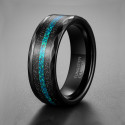 Bague mariage personnalisee alliance tungstene opale