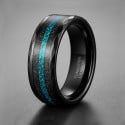 Bague mariage Galaxie personnalisee alliance tungstene opale