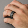 Bague personnalisable Tungstene aspect sablé