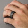 Bague personnalisable Tungstene aspect sablé