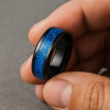 Bague personnalisee homme anneau mariage tungstene sable opale