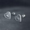 Boucles d'oreilles clous argent coeur croix homme femme - paire