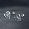 Boucles d'oreilles clous argent coeur croix homme femme - paire