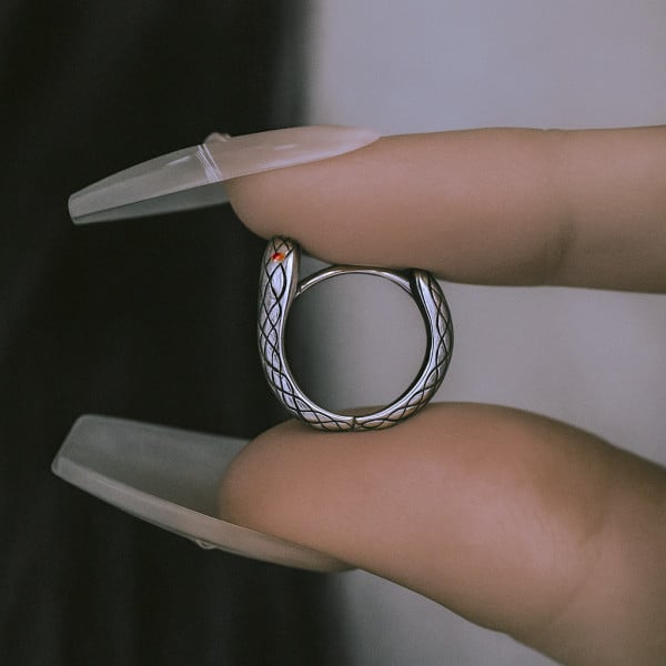 Boucles d'oreille argent créoles serpent