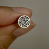 Pendientes de plata con pentáculos de estrella punk para hombre y mujer