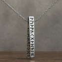 Pendentif celtique barre runes vikings acier