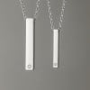 Pendentif personnalise collier couple barre acier serti zirconium a graver