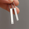 Pendentif personnalise collier couple barre acier serti zirconium a graver